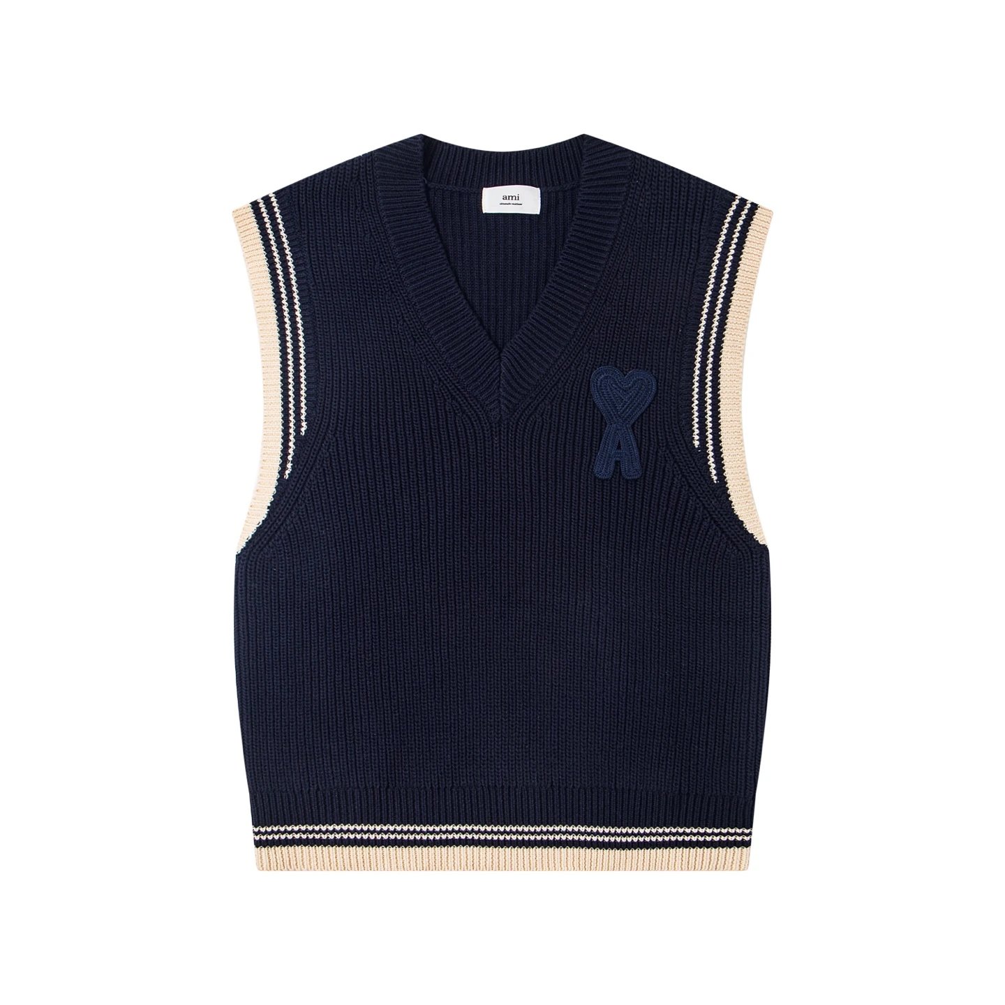 AMI Paris Knitwear V-Neck de Cœur Knit Sweater — 2
