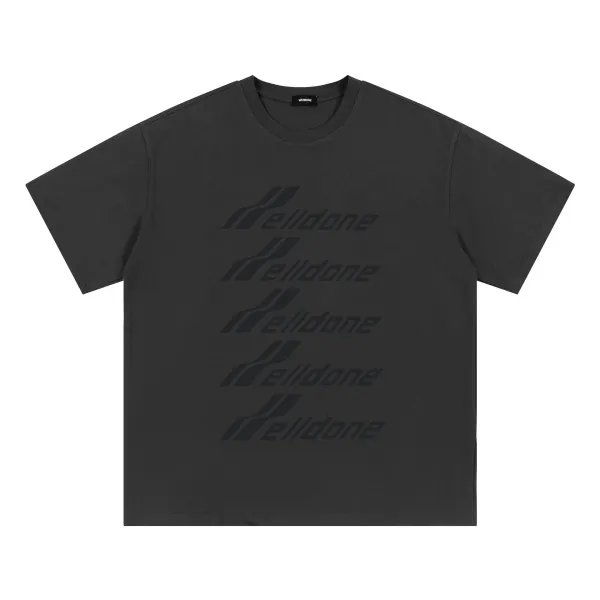 Design Welldone Repeat Logo Black T-Shirt T-Shirts - 1