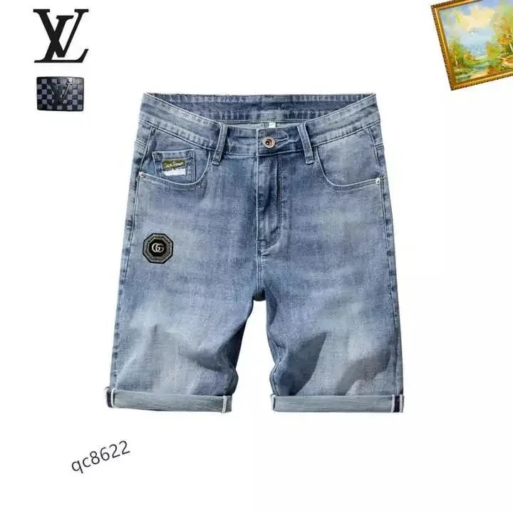 Moncler Shorts Distressed denim with patches — TH-039