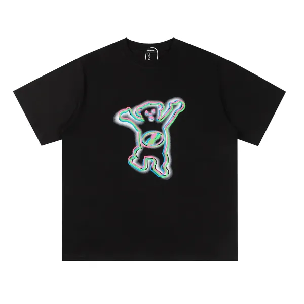Design Wetdome Neon Bear Outline Black T-Shirt T-Shirts - 1