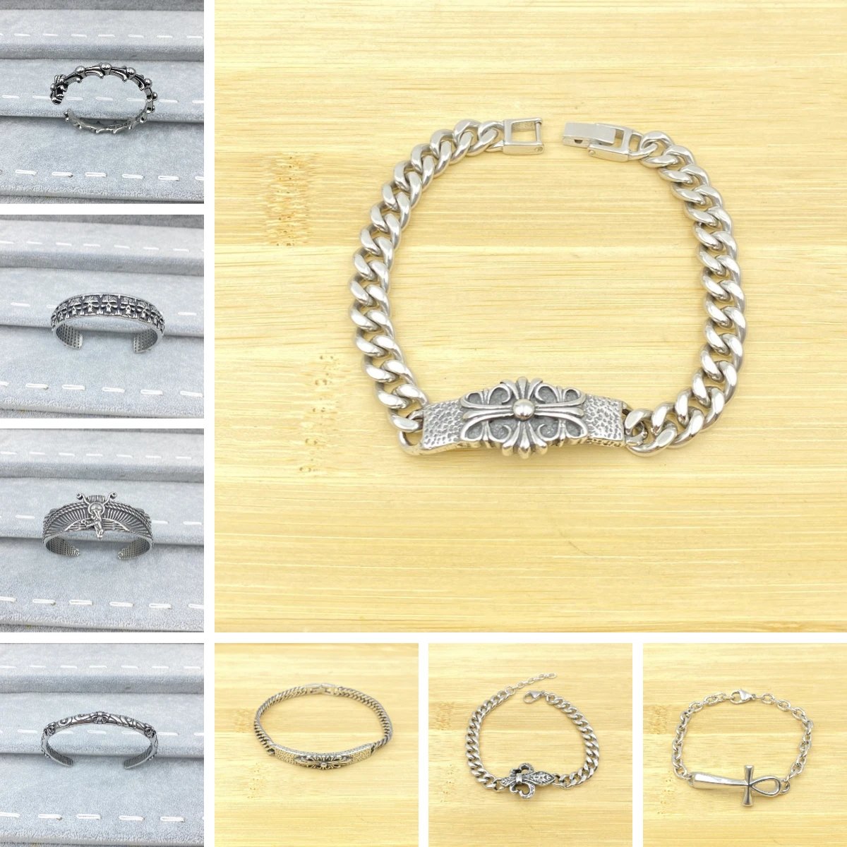Unbranded Jewelry Silver-Tone Cross Motif Bracelets image 1