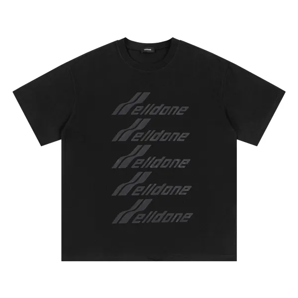 Design Welldone Repeat Logo Black T-Shirt T-Shirts - 1