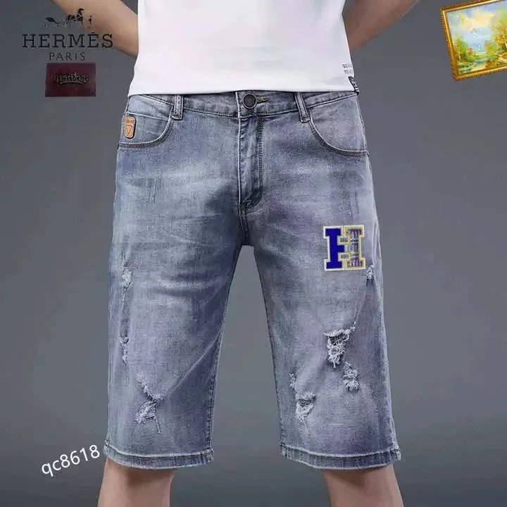 Moncler Shorts Distressed denim with patches — TH-025