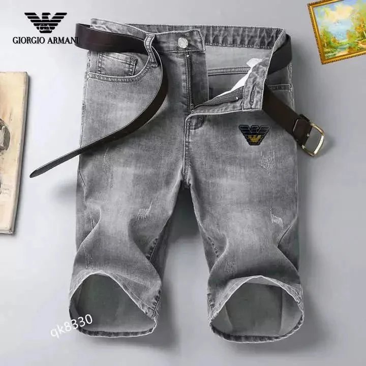 Moncler Shorts Distressed denim with patches — TH-003