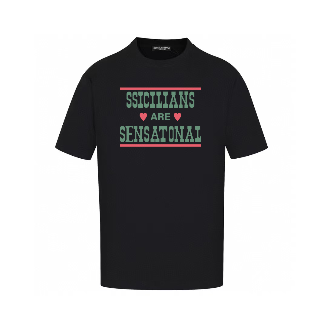 Dolce & Gabbana T-Shirts Short-Sleeve Graphic Print T-Shirt — AM-013