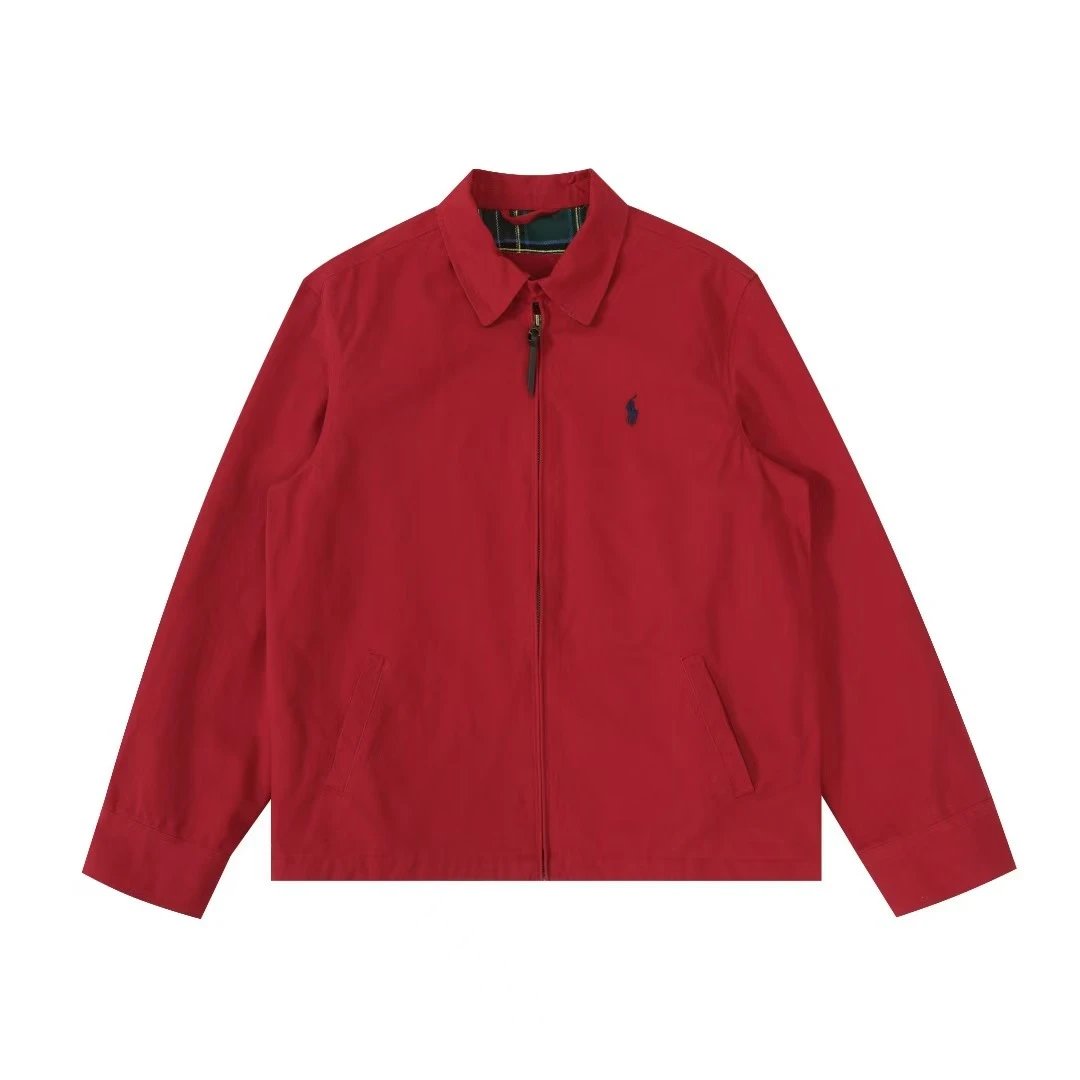 Polo Ralph Lauren Jackets Zip-Front Collared Jacket — 10 red