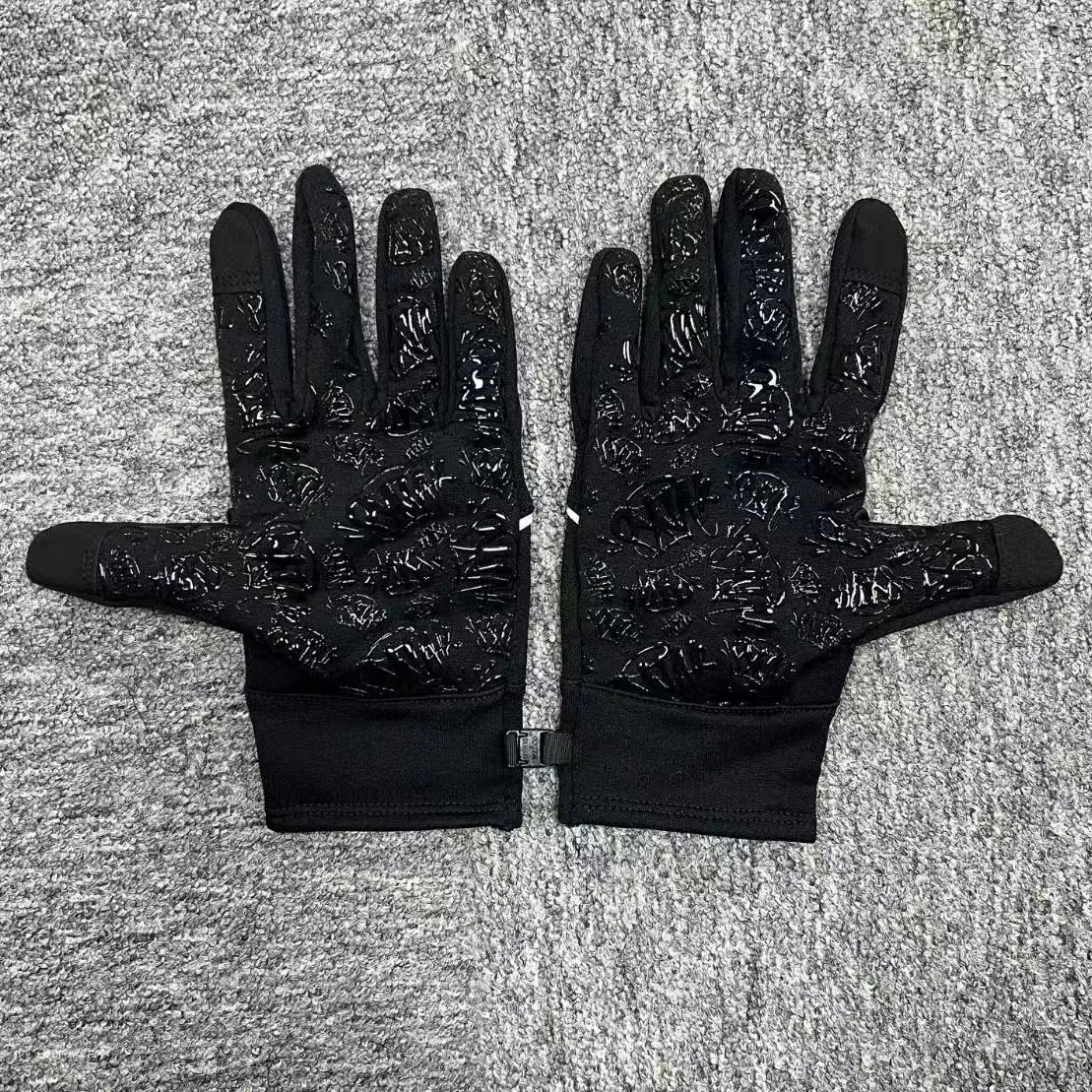 Design Graffiti Print Touchscreen Gloves Gray - 18