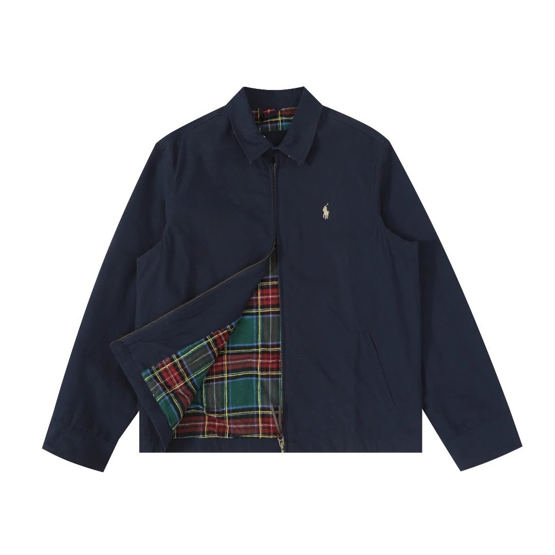 Polo Ralph Lauren Jackets Zip-Front Collared Jacket — 11 Navy Blue
