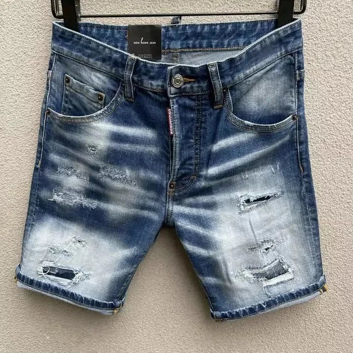 Moncler Shorts Distressed denim with patches — TH-019