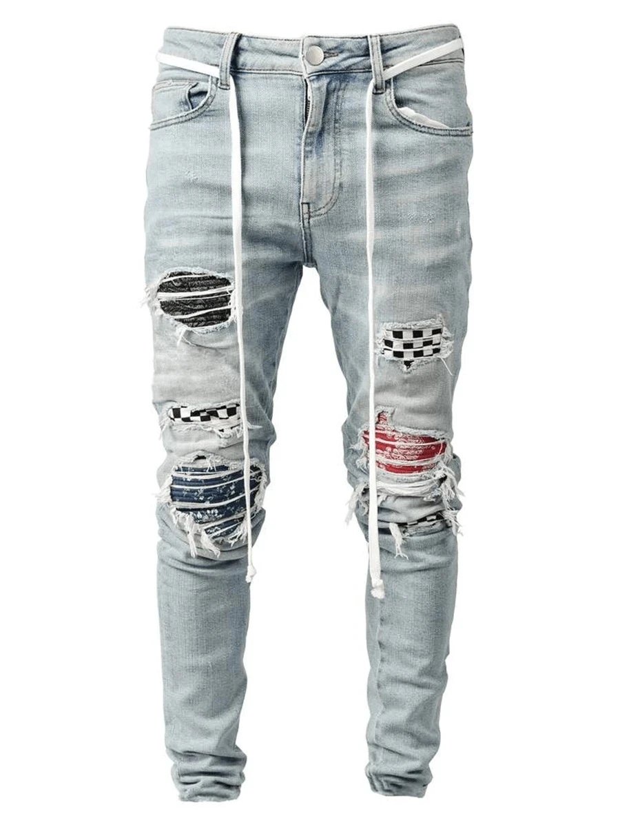 Off-White Distressed Patchwork Jeans Black - 24