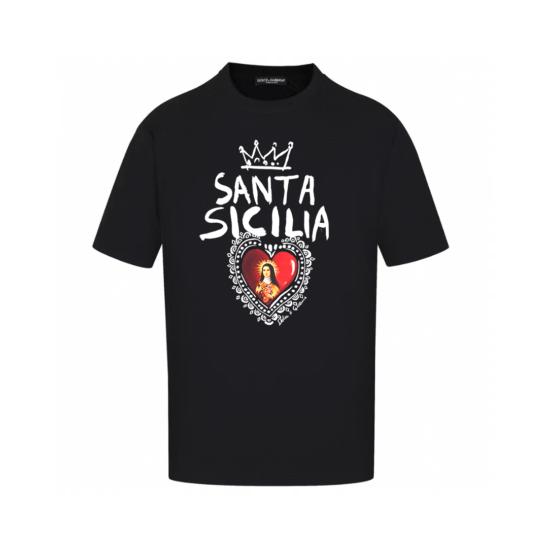 Dolce & Gabbana T-Shirts Graphic Print Crew Neck — AM-015