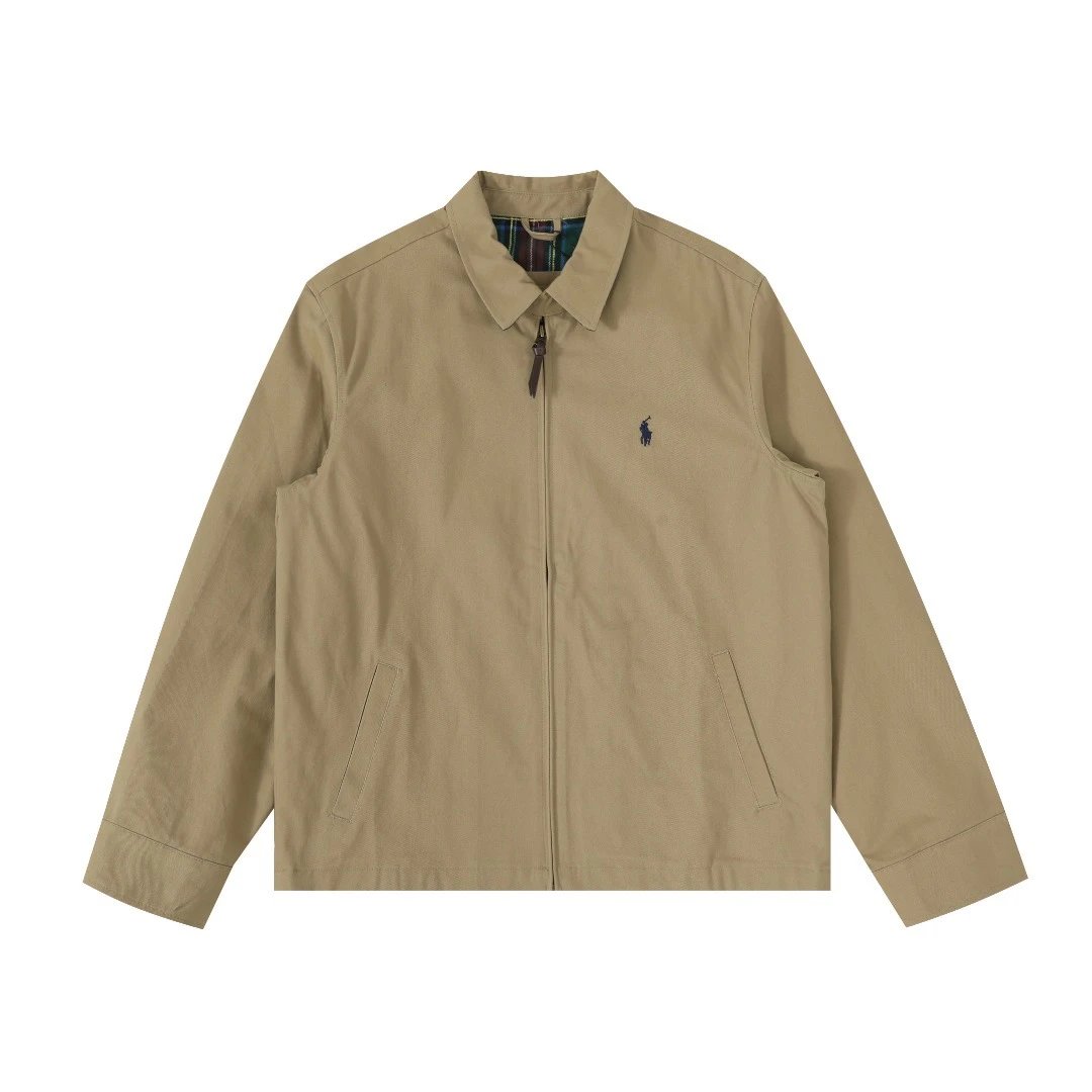 Polo Ralph Lauren Jackets Zip-Front Collared Jacket — 09 Khaki