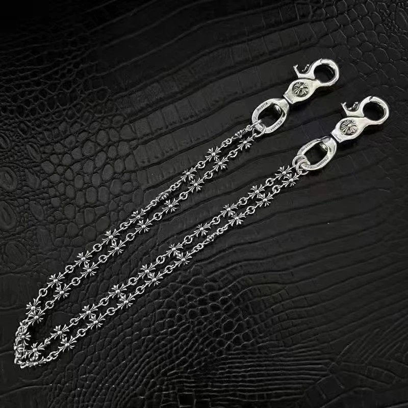Chrome Hearts Jewelry Floral Cross Cuban Link Bracelet with Lobster Clasp — 18