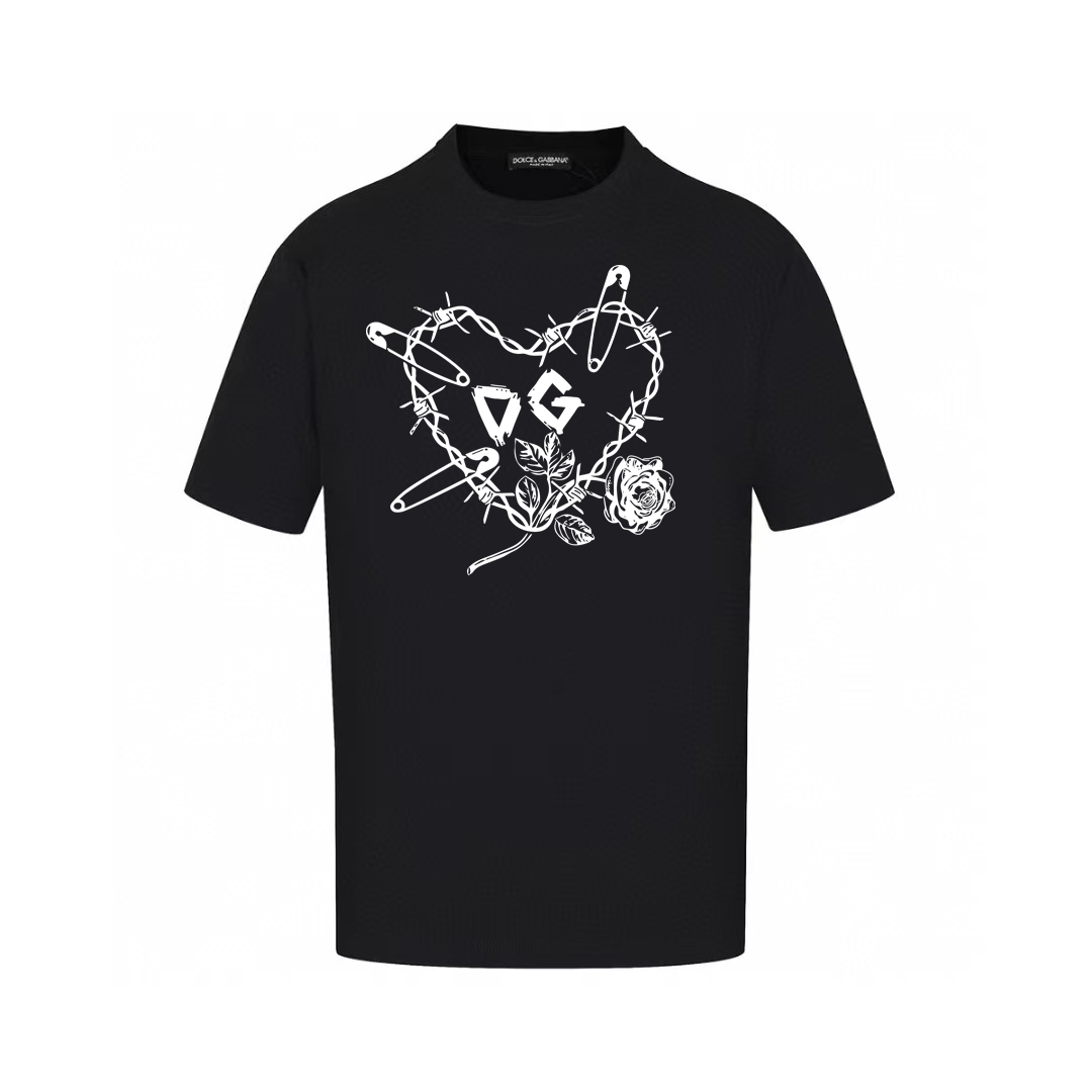 Dolce & Gabbana T-Shirts Short-Sleeve Graphic Print T-Shirt — AM-011