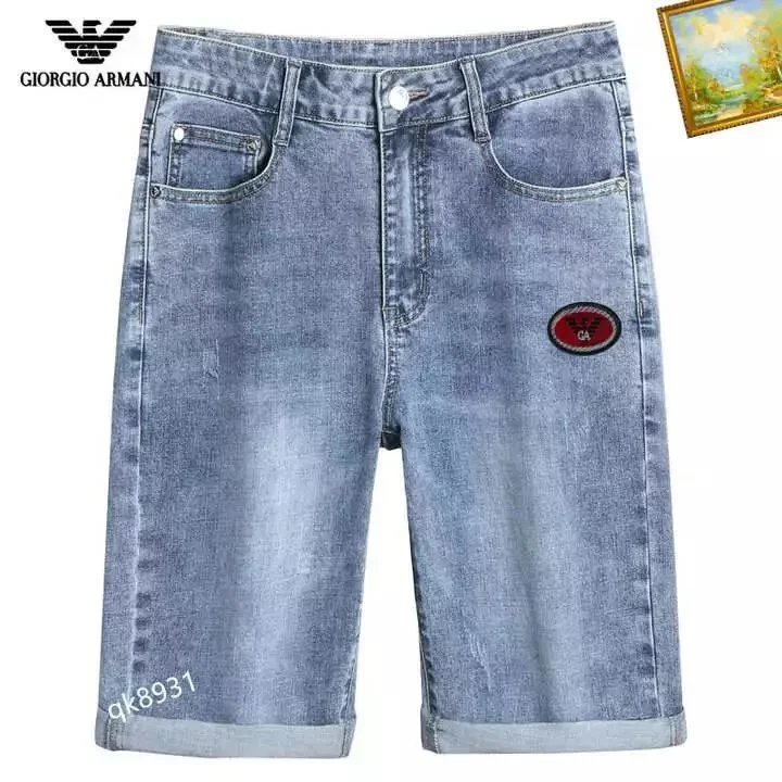 Moncler Shorts Distressed denim with patches — TH-035