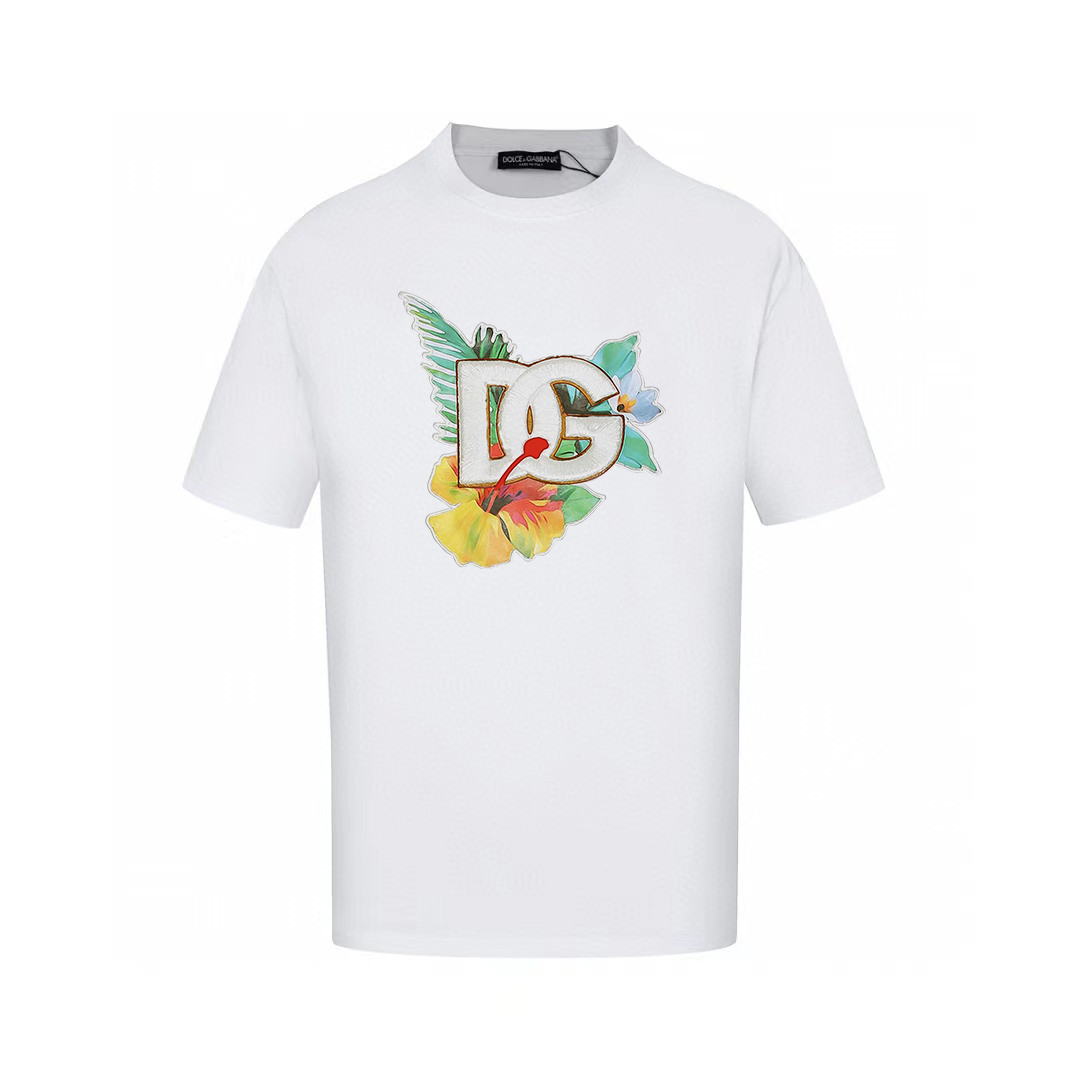 Dolce & Gabbana T-Shirts Graphic Print Crew Neck — AM-027