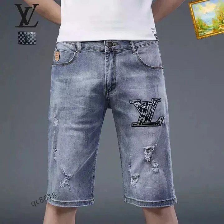 Moncler Shorts Distressed denim with patches — TH-032