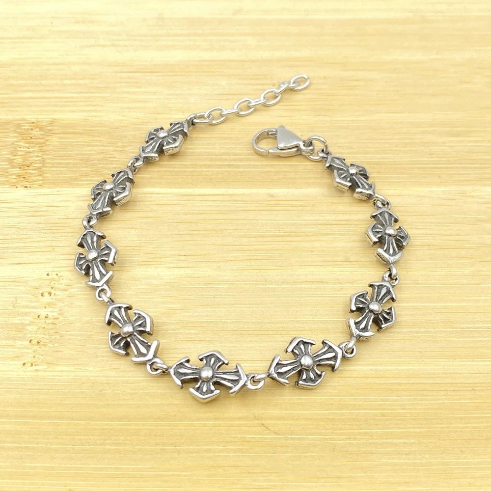 Unbranded Jewelry Silver-Tone Cross Motif Bracelets — BB-002