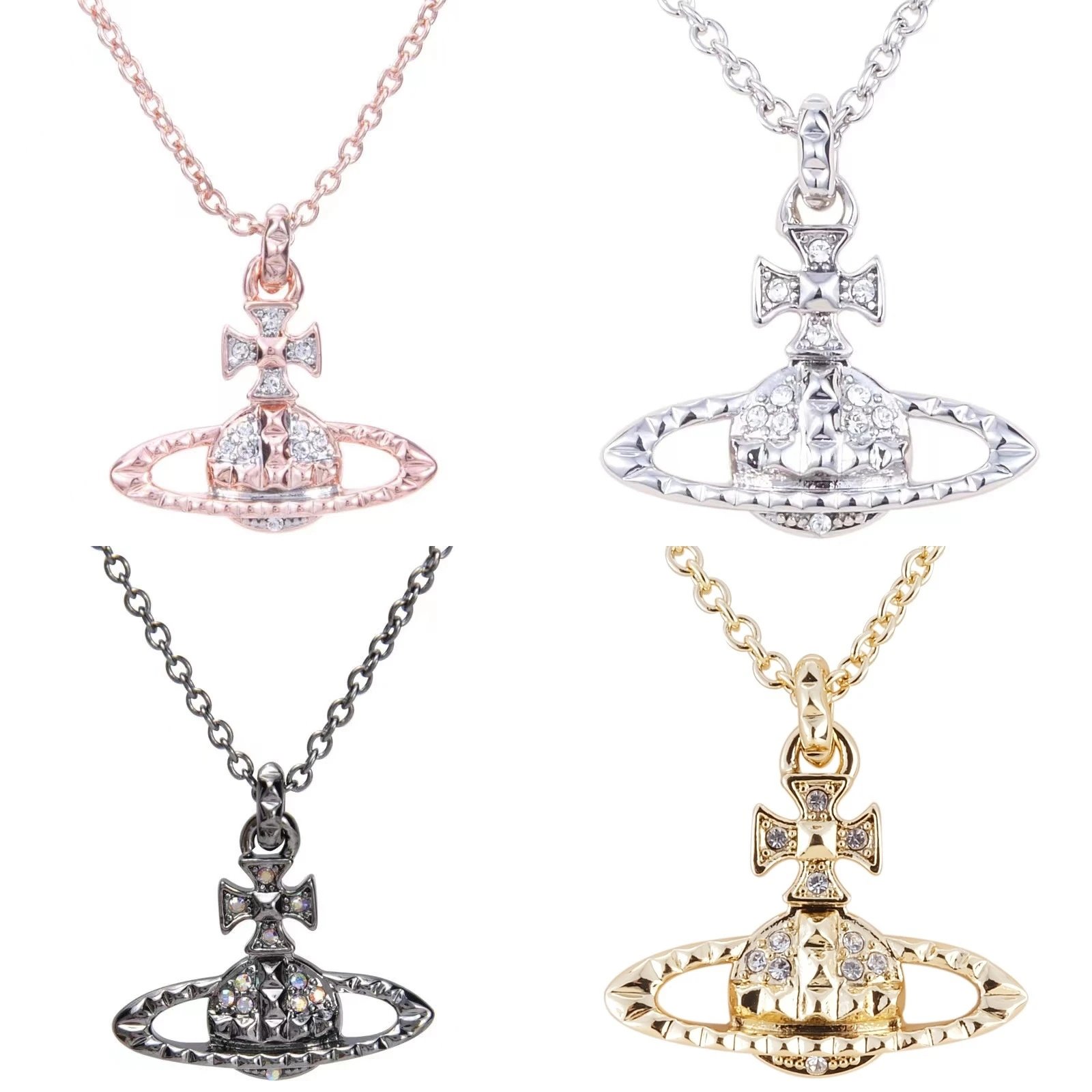 Vivienne Westwood Orb Pendant Necklaces in Rose Gold, Silver, Gunmetal, and Gold