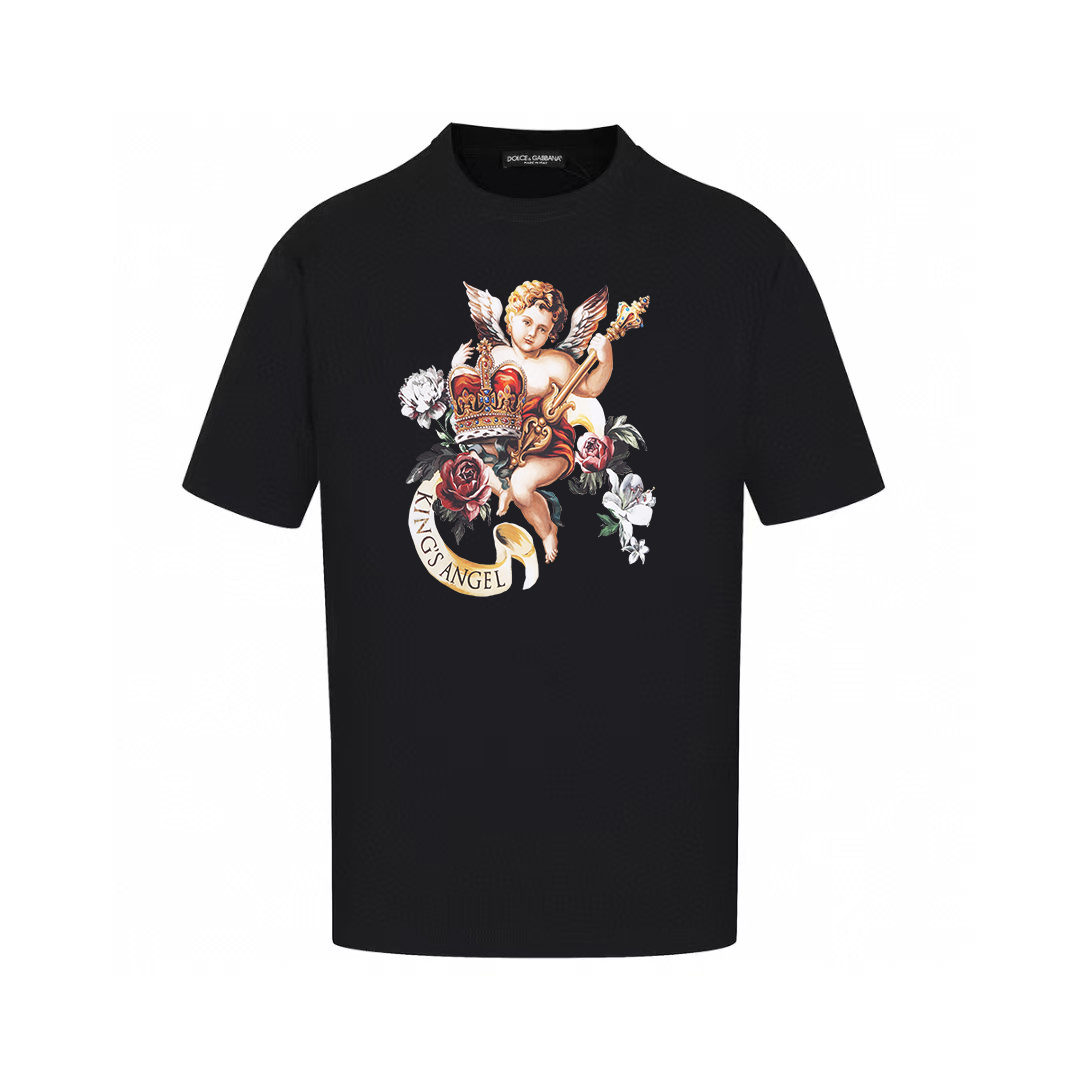 Dolce & Gabbana T-Shirts Graphic Print Crew Neck — AM-011