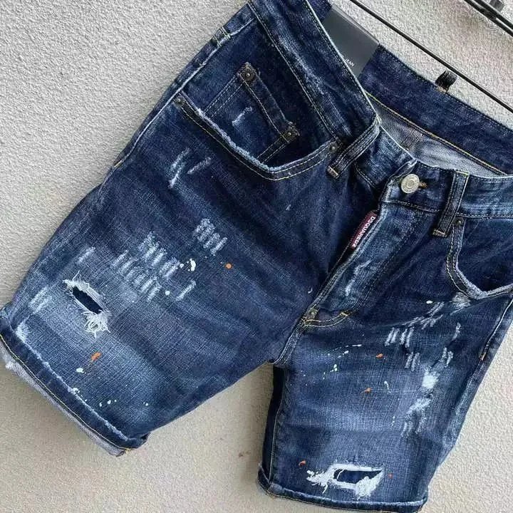 Moncler Shorts Distressed denim with patches — TH-037