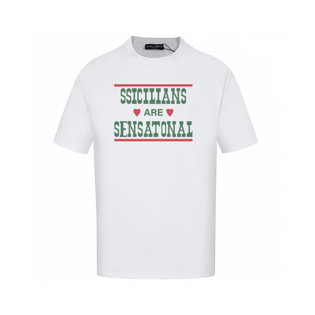 Dolce & Gabbana T-Shirts Short-Sleeve Graphic Print T-Shirt — AM-033