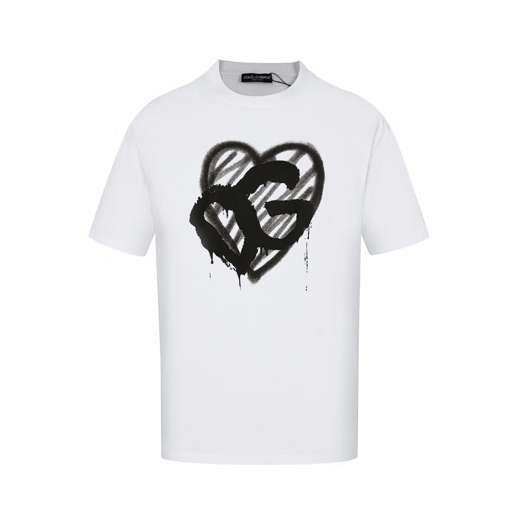 Dolce & Gabbana T-Shirts Graphic Print Crew Neck — AM-032
