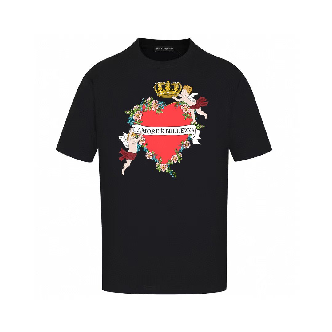 Dolce & Gabbana T-Shirts Graphic Print Crew Neck — AM-010