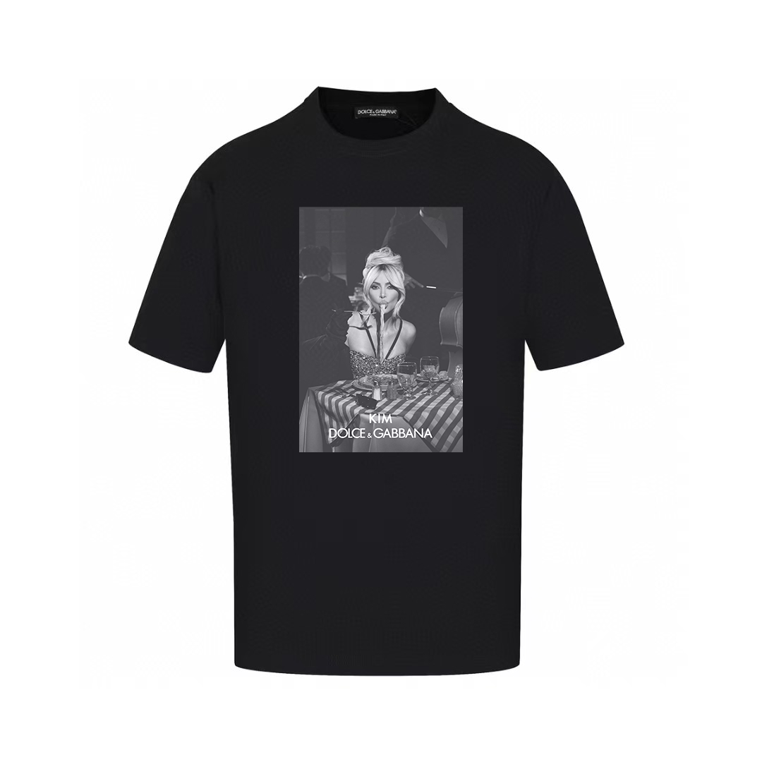 Dolce & Gabbana T-Shirts Short-Sleeve Graphic Print T-Shirt — AM-010