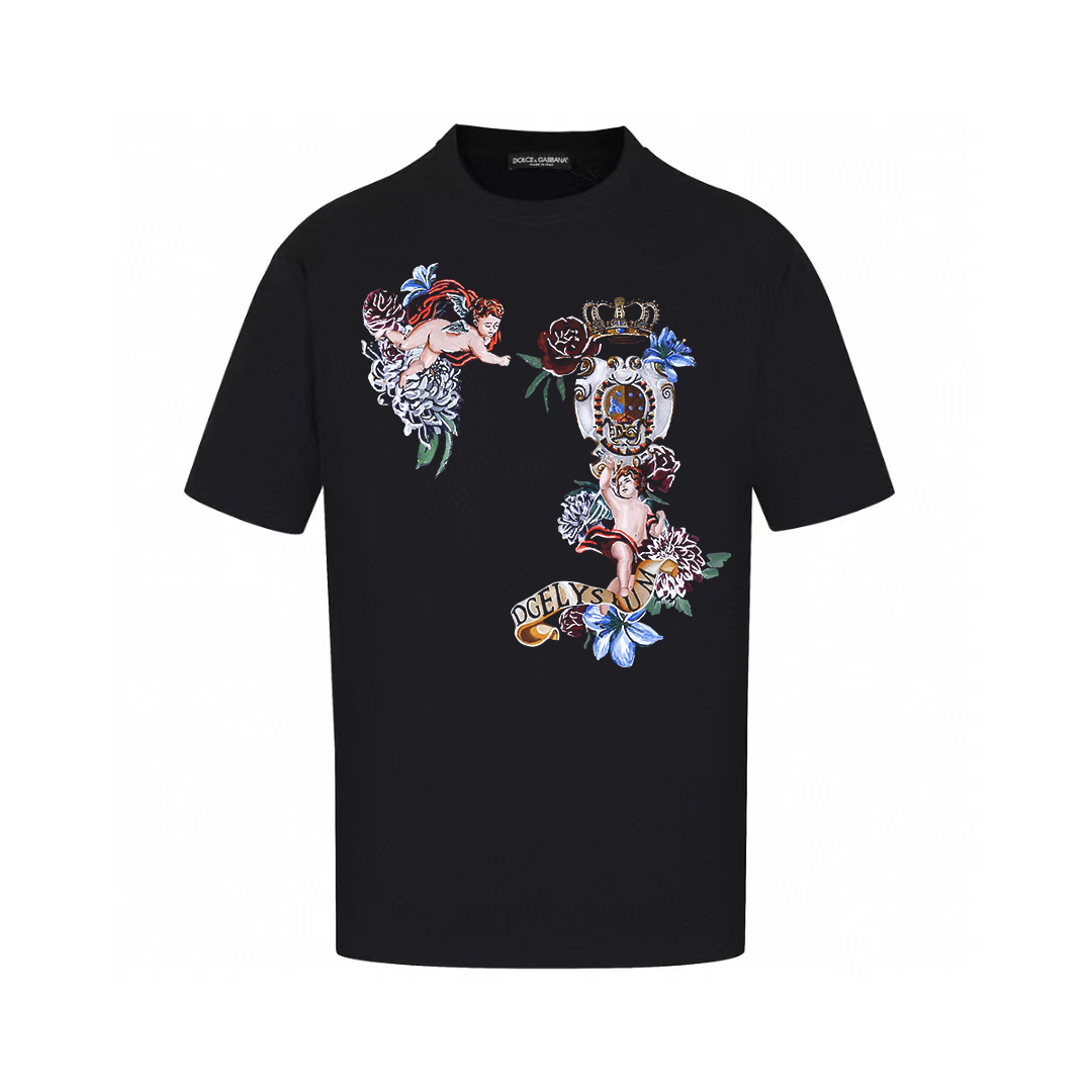 Dolce & Gabbana T-Shirts Short-Sleeve Graphic Print T-Shirt — AM-017