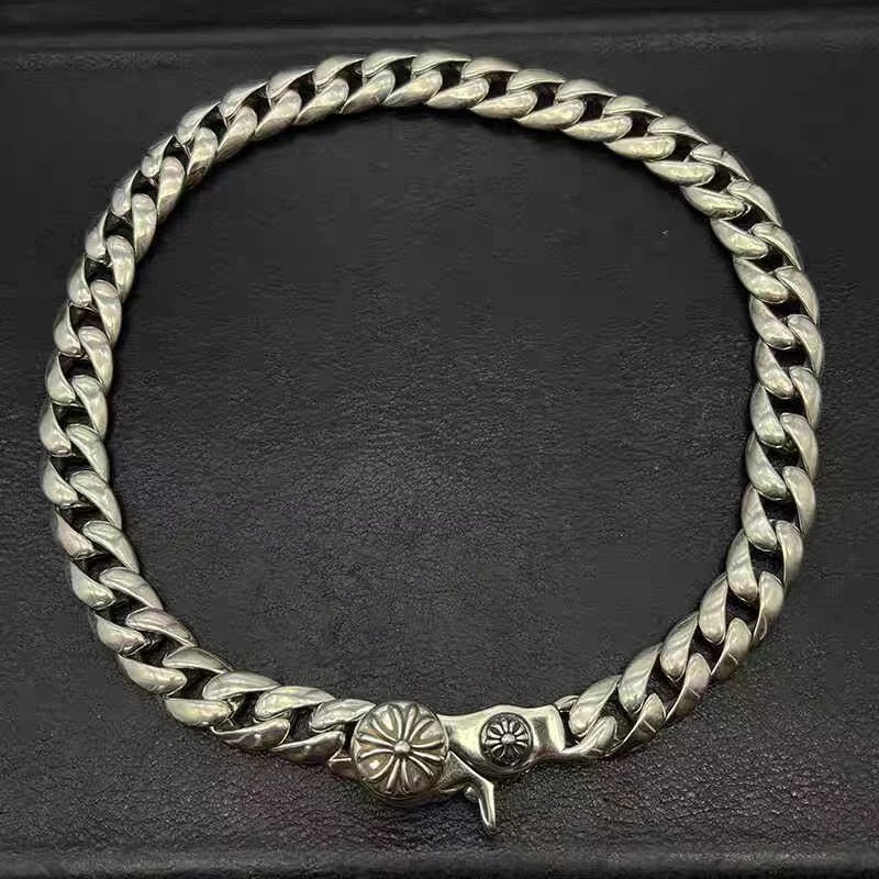 Chrome Hearts Jewelry Floral Cross Cuban Link Bracelet with Lobster Clasp image 7