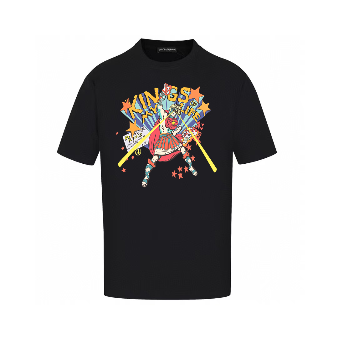 Dolce & Gabbana T-Shirts Graphic Print Crew Neck — AM-001