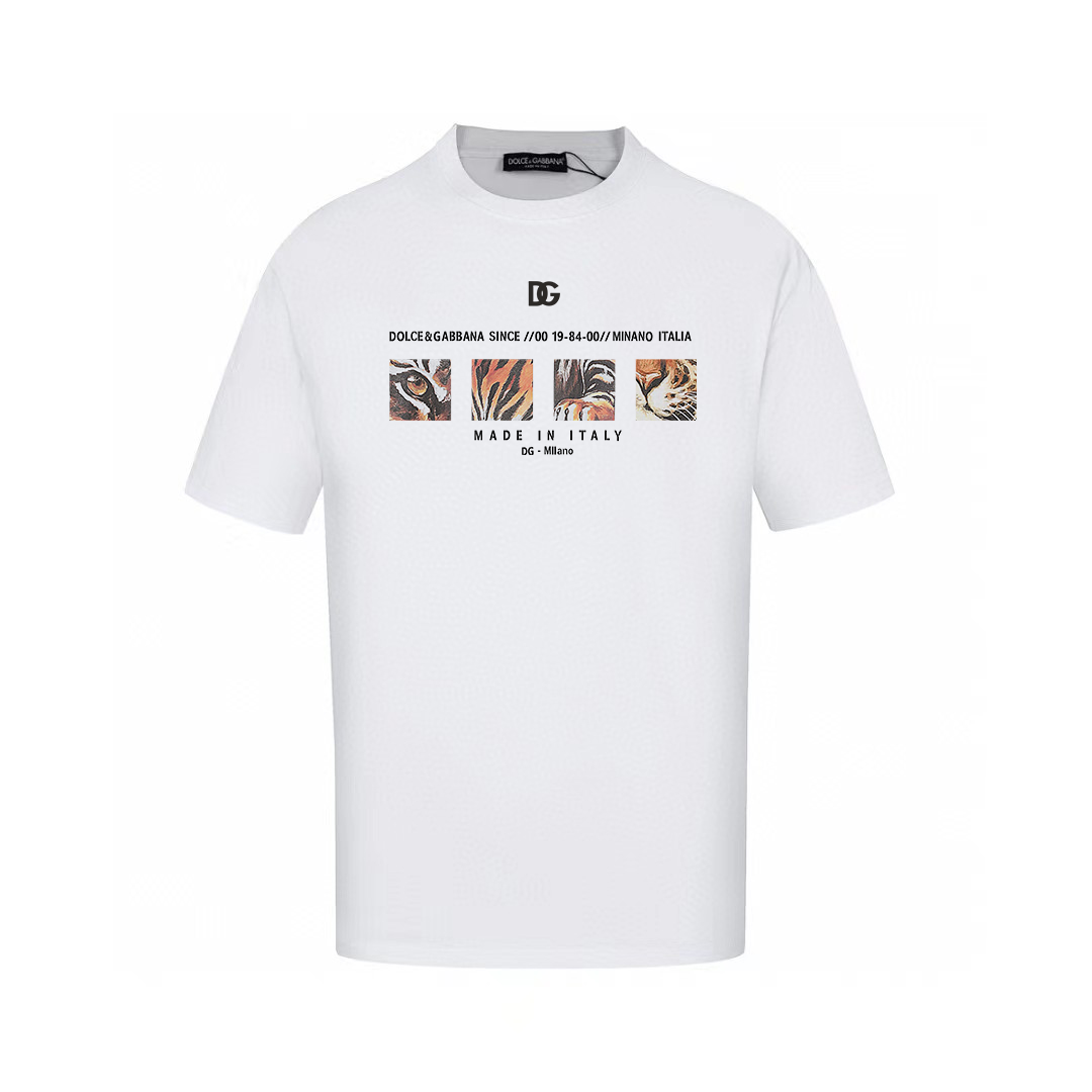 Dolce & Gabbana T-Shirts Graphic Print Crew Neck — AM-034
