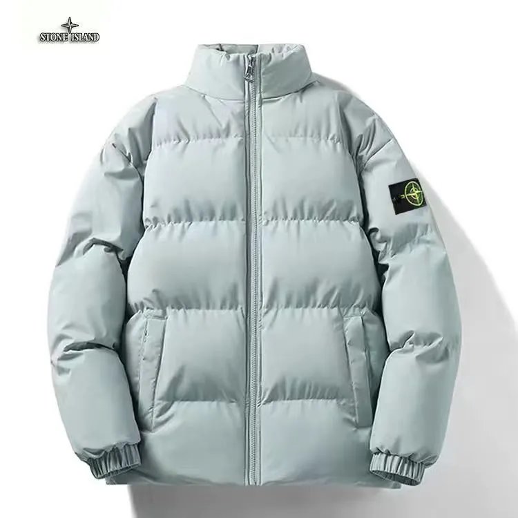 Stone Island Down Jackets Stand-collar quilted puffer jacket with sleeve compass patch image 15