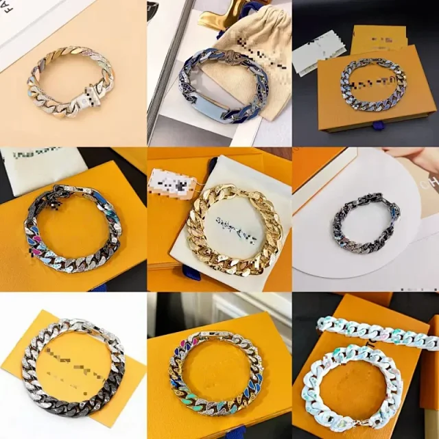 Unbranded Jewelry Multicolor enamel chunky chain bracelet product detail image 1