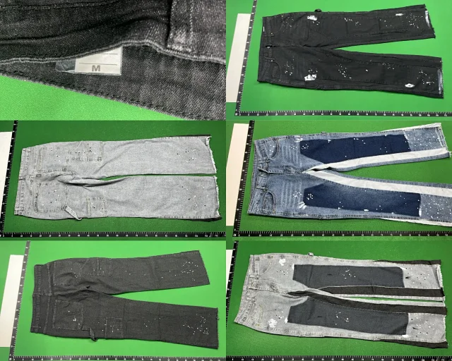 Unbranded Jeans Distressed patchwork stacked skinny product detail image 2