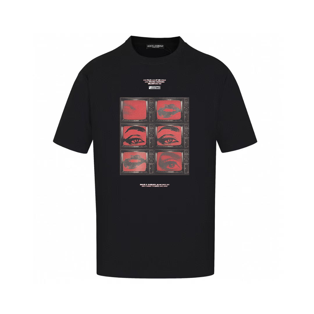 Dolce & Gabbana T-Shirts Short-Sleeve Graphic Print T-Shirt — AM-004