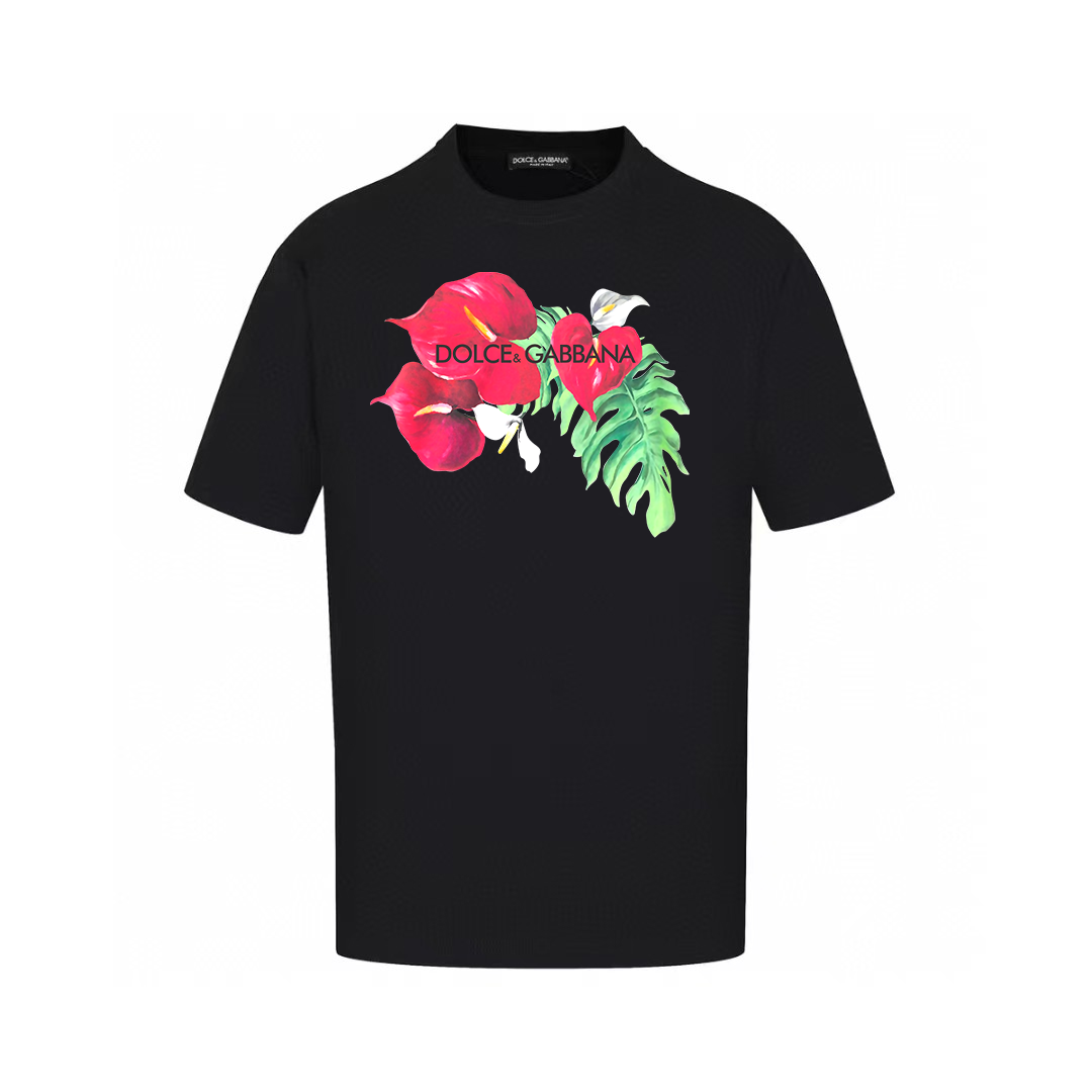 Dolce & Gabbana T-Shirts Graphic Print Crew Neck — AM-007