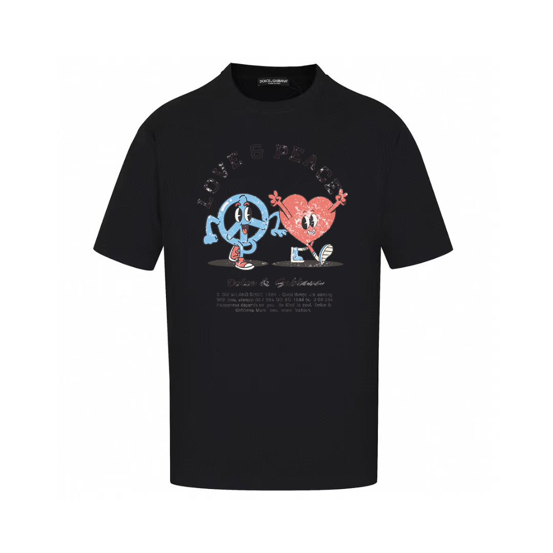 Dolce & Gabbana T-Shirts Short-Sleeve Graphic Print T-Shirt — AM-012