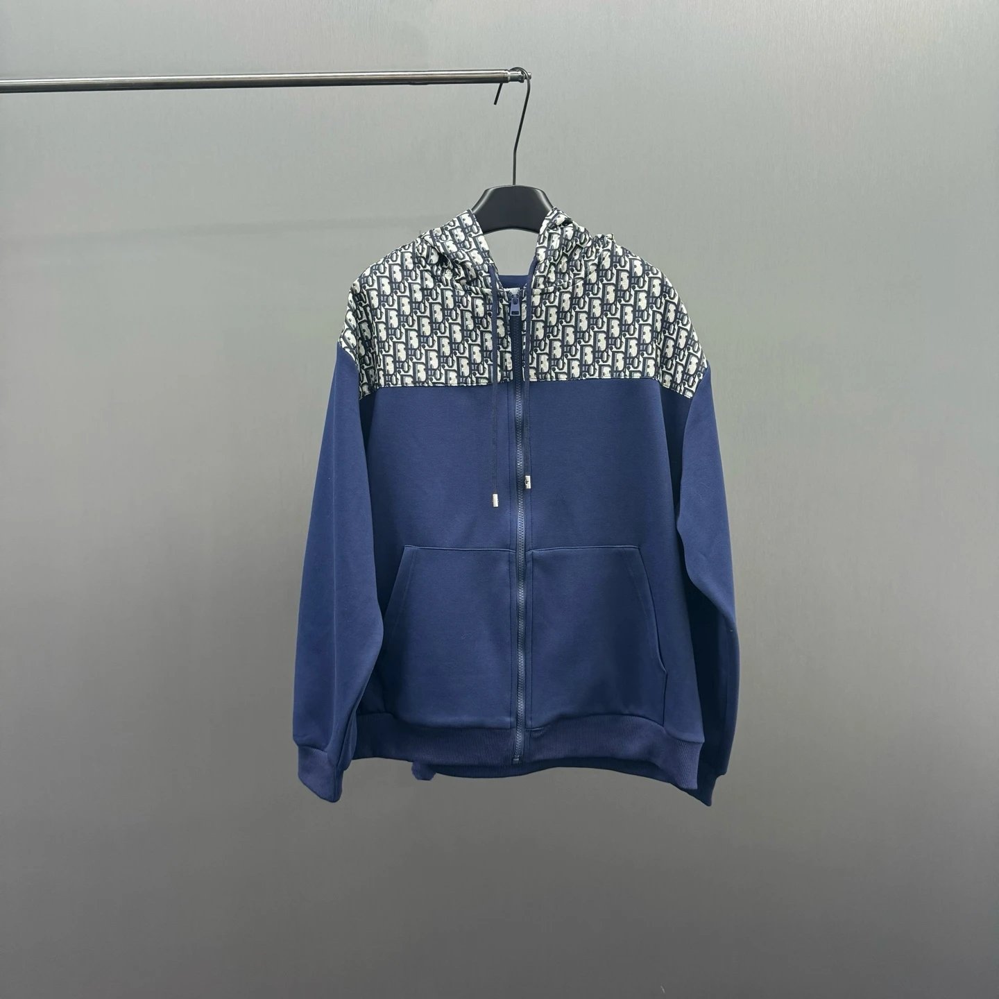 Dior Hoodies & Sweatshirts Oblique Panel Zip-Up Hoodie image 1