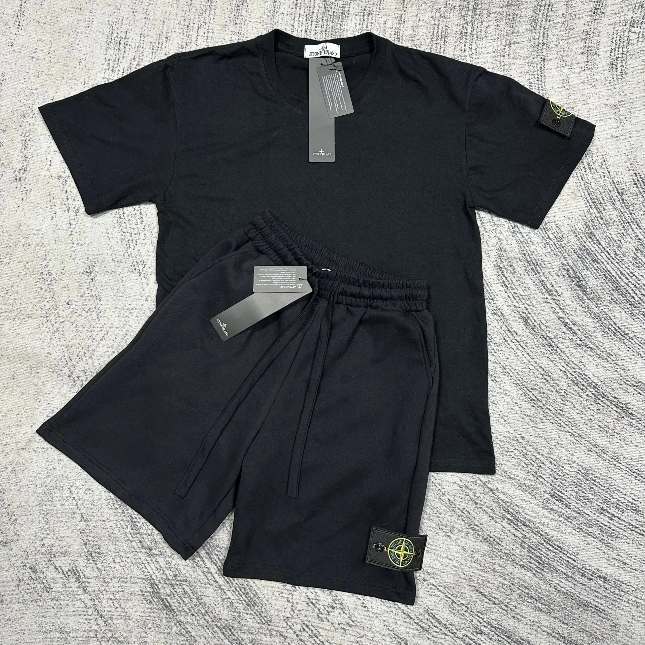 Stone Island Matching Sets Short-Sleeve T-Shirt and Drawstring Shorts Set — TH001