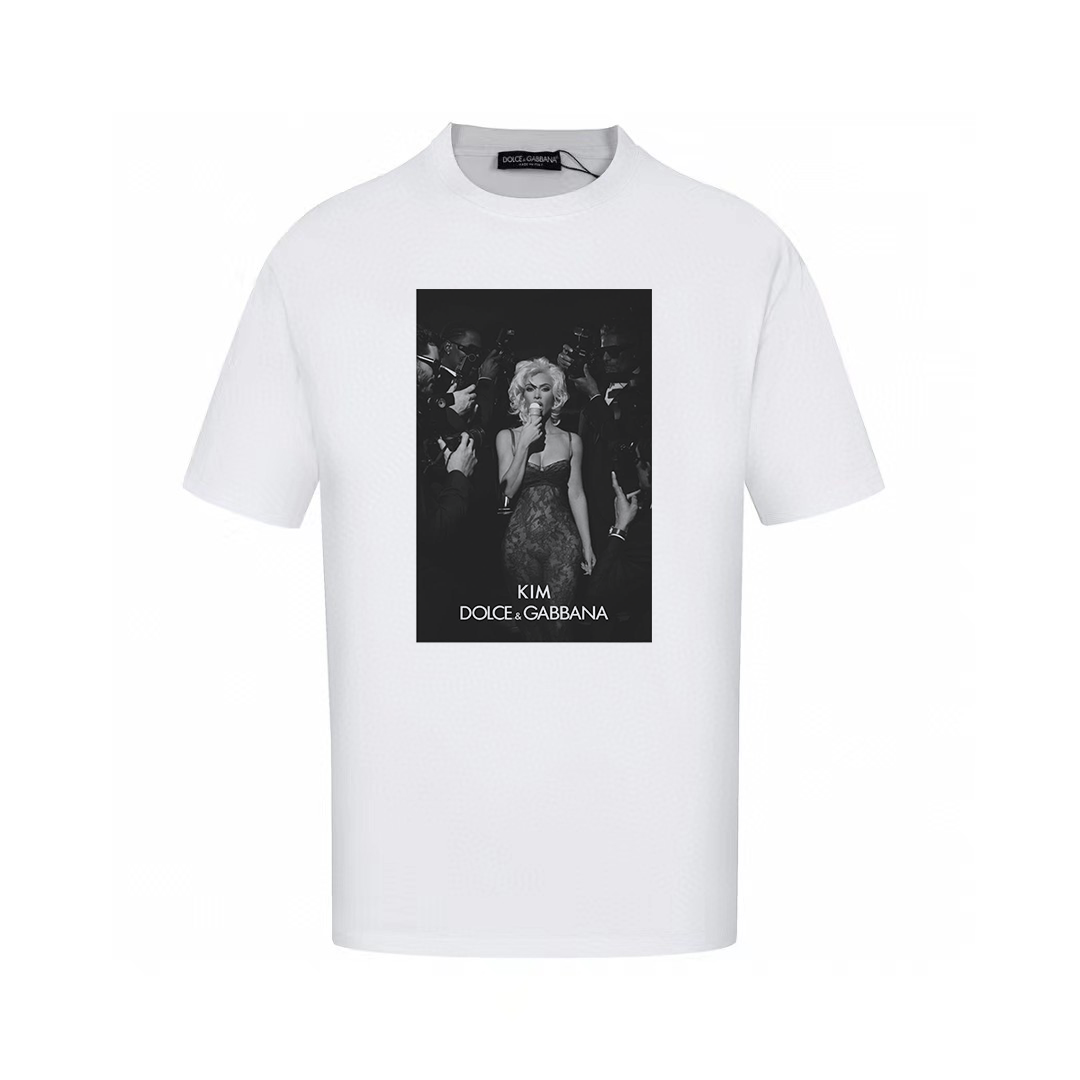 Dolce & Gabbana T-Shirts Graphic Print Crew Neck — AM-022