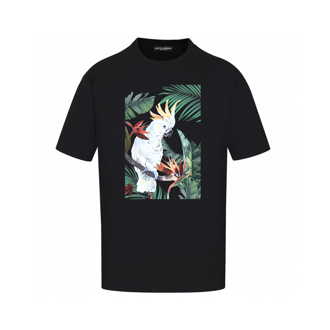 Dolce & Gabbana T-Shirts Graphic Print Crew Neck — AM-008