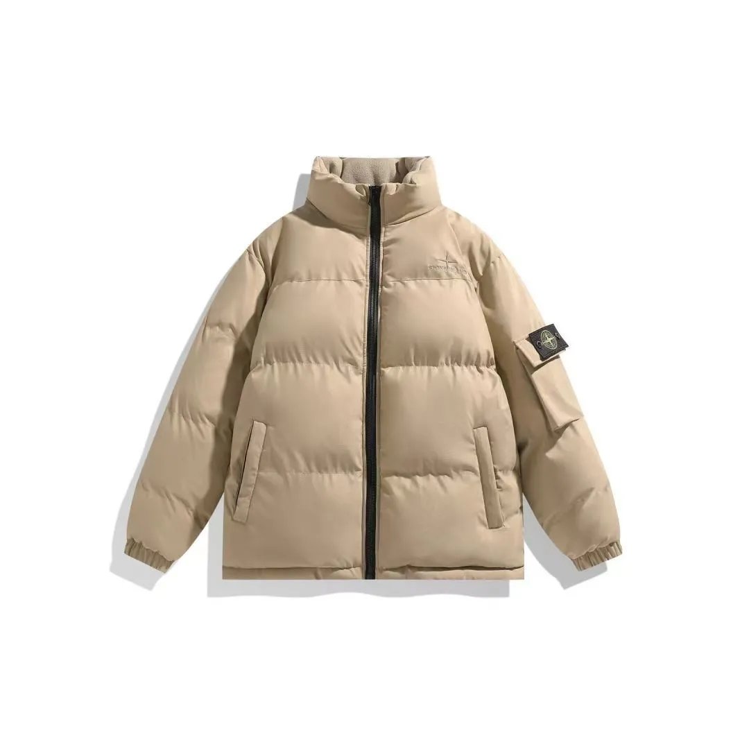Stone Island Down Jackets Stand-collar quilted puffer jacket with sleeve compass patch image 3