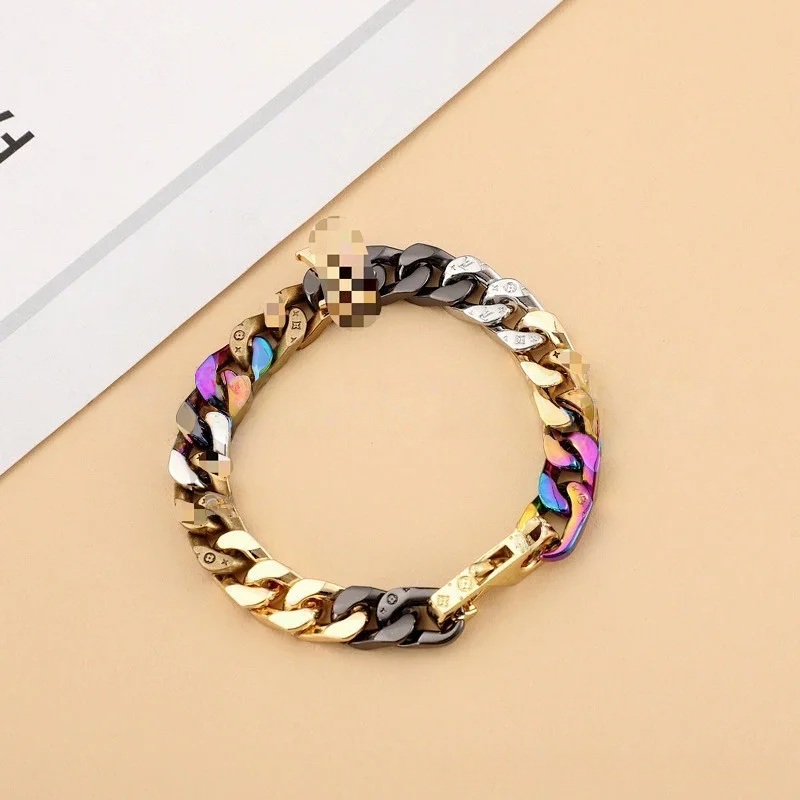 Unbranded Jewelry Multicolor enamel chunky chain bracelet — LVSL026