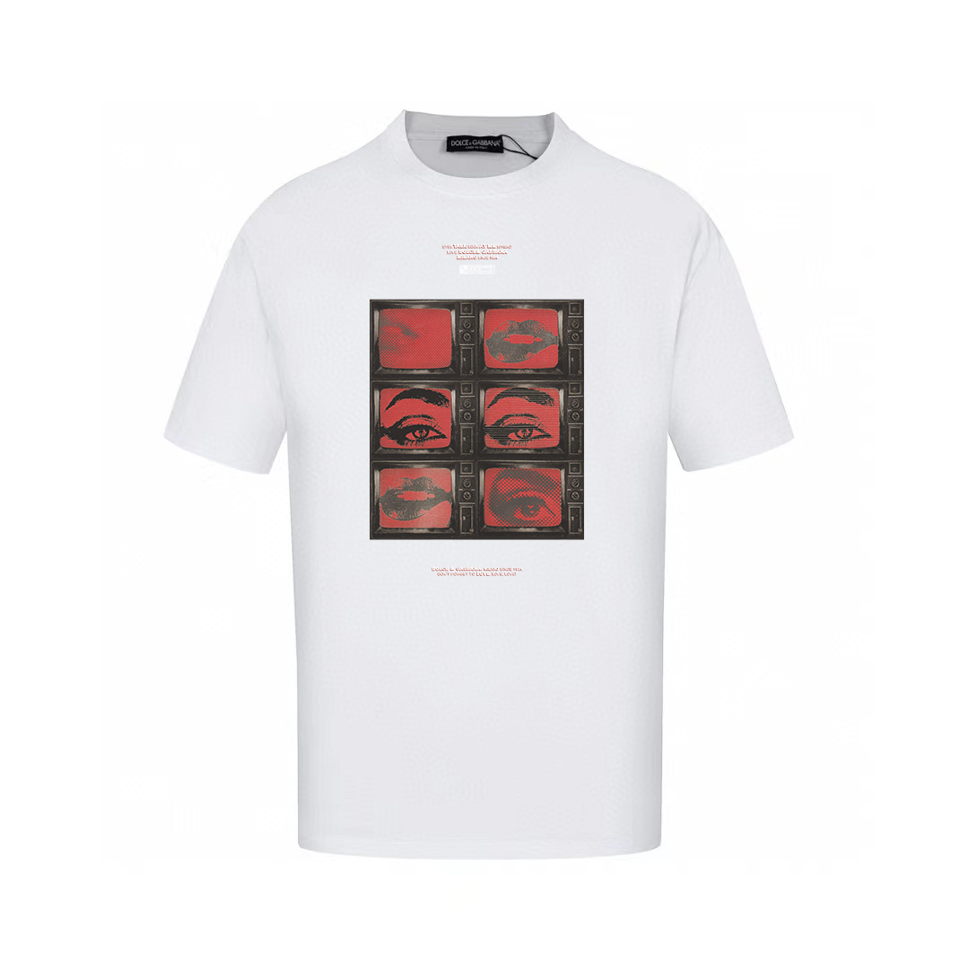 Dolce & Gabbana T-Shirts Graphic Print Crew Neck — AM-036