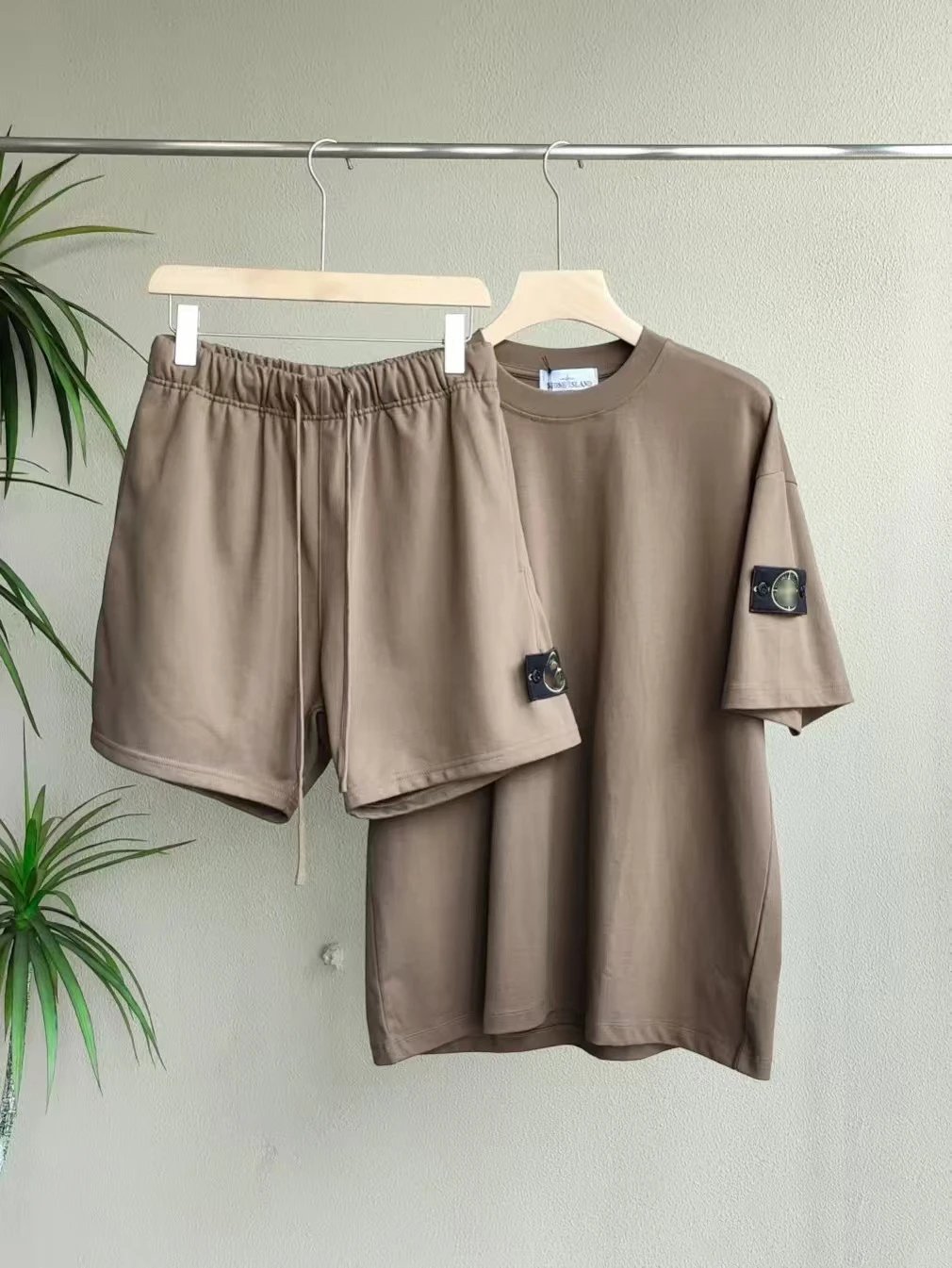 Stone Island Matching Sets Short-Sleeve T-Shirt and Drawstring Shorts Set — BB002