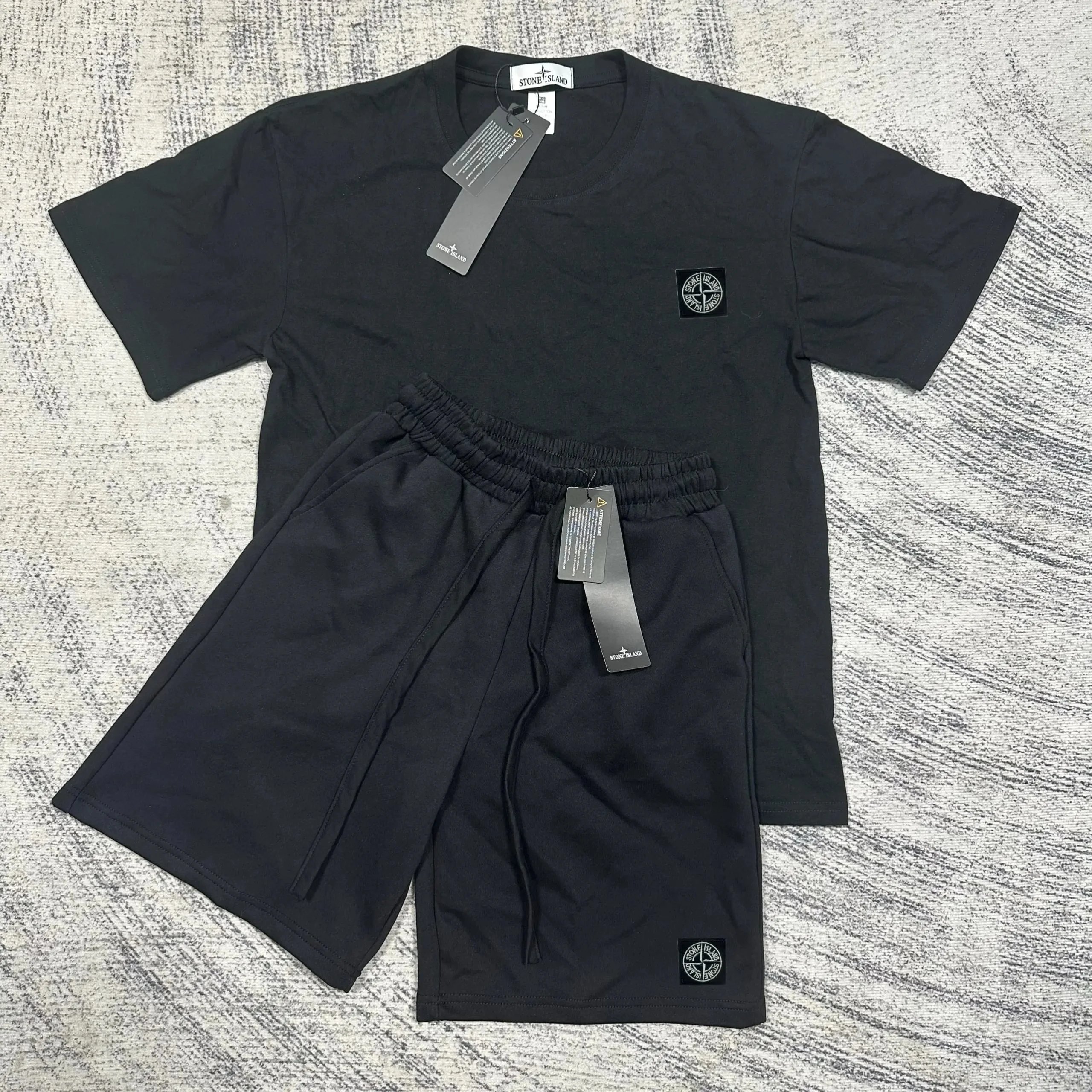 Stone Island Matching Sets Short-Sleeve T-Shirt and Drawstring Shorts Set — TH002