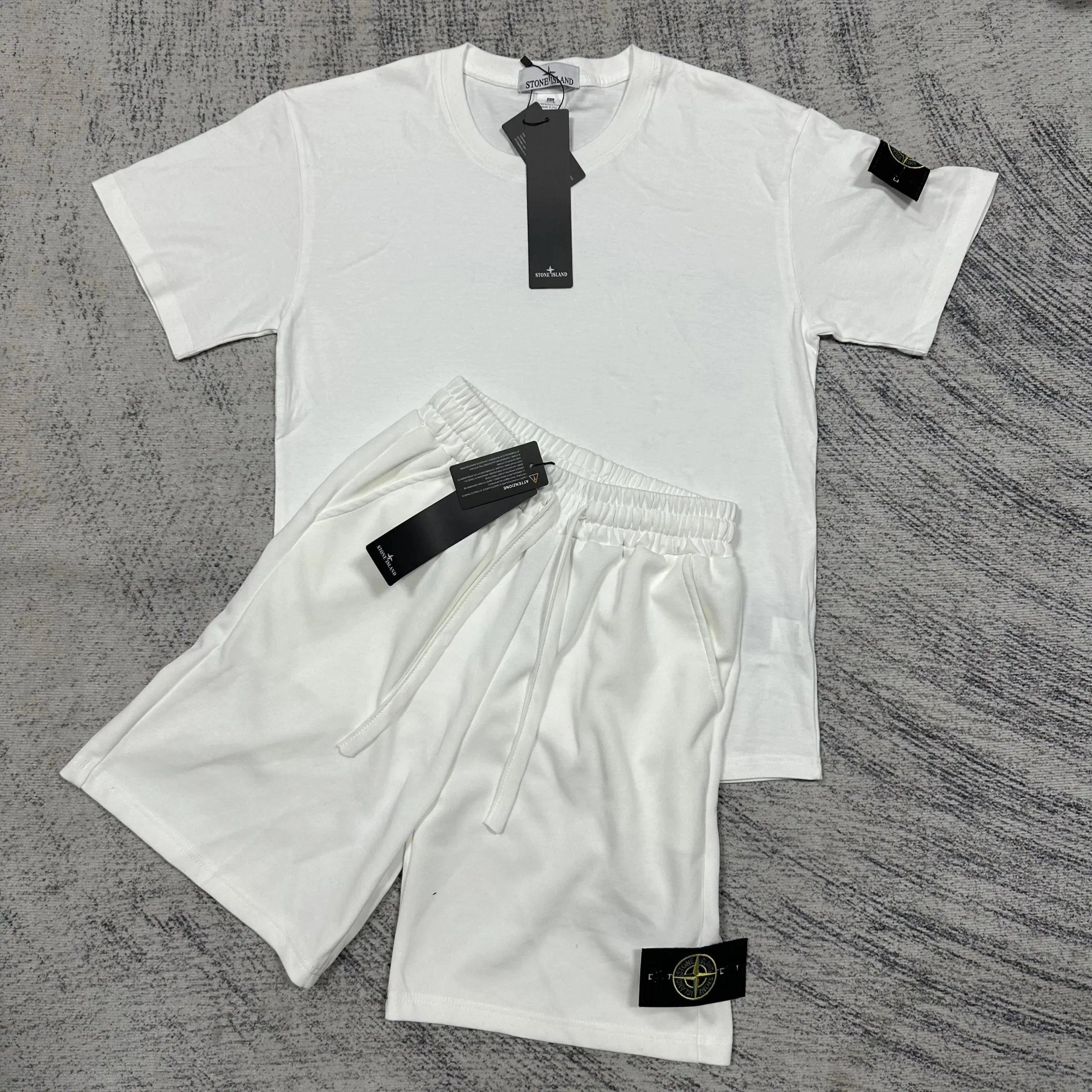 Stone Island Matching Sets Short-Sleeve T-Shirt and Drawstring Shorts Set — TH003