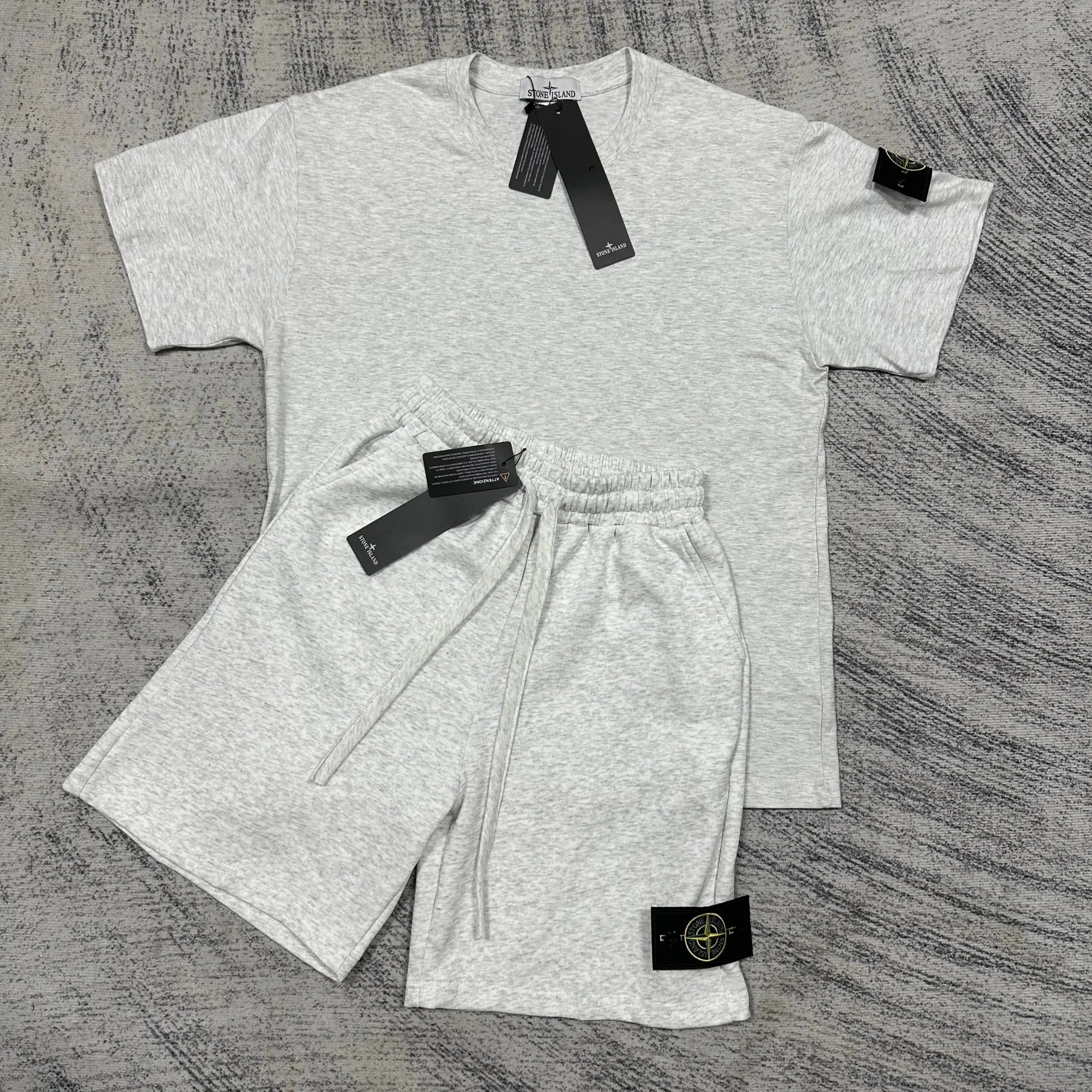 Stone Island Matching Sets Short-Sleeve T-Shirt and Drawstring Shorts Set — TH009